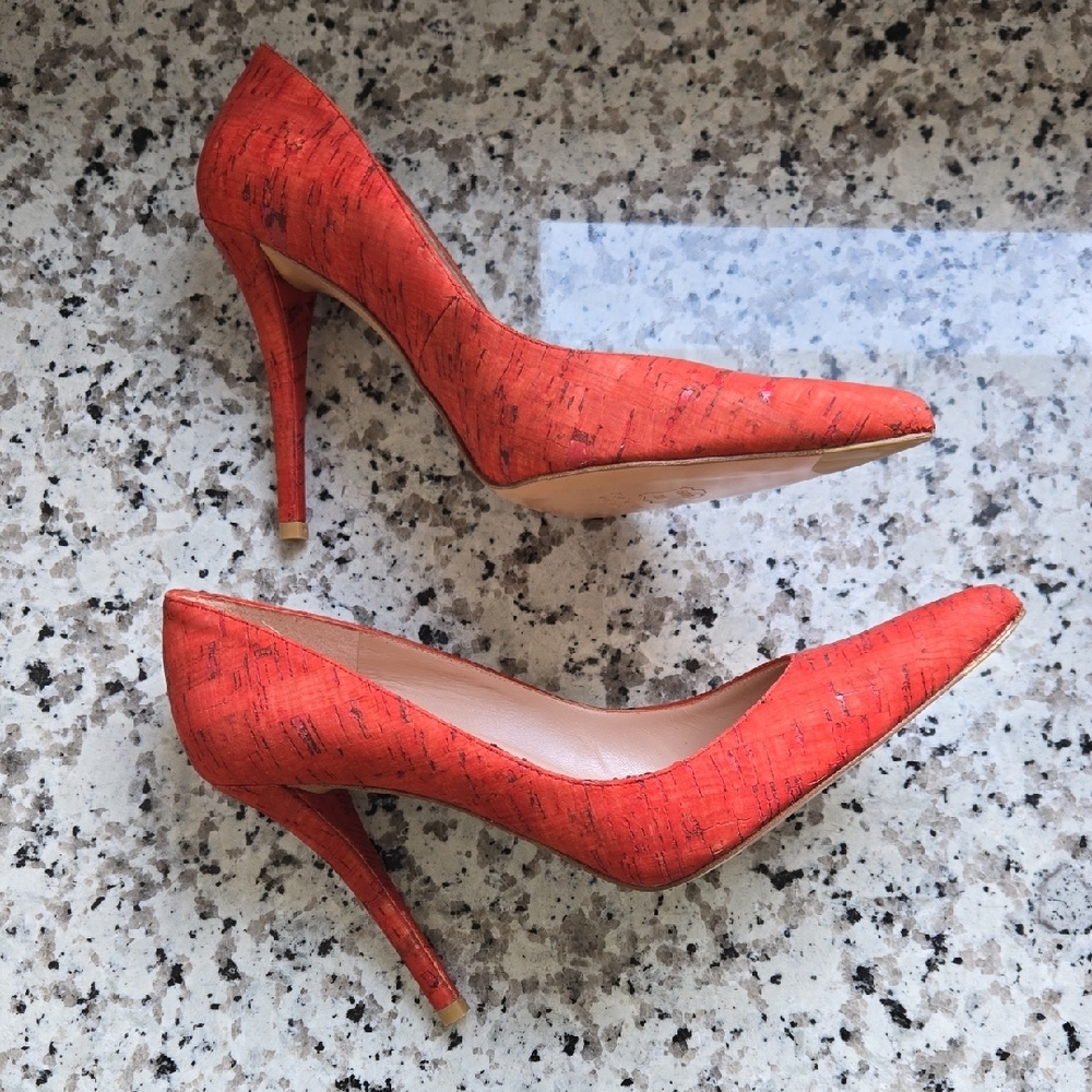 Stuart Weitzman Naughty Coral Cork Pumps US Sz 10 - Picture 3 of 12
